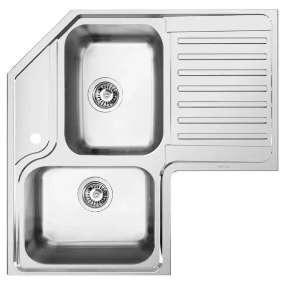 Evier Coin 2 Bacs Egd Inox 83cm SMEG
