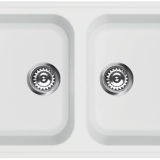 Evier Synth 2Bac 86cm Creme SMEG