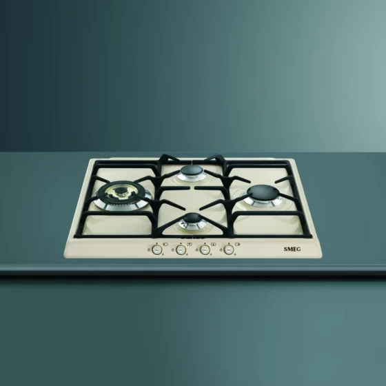 Plaque à gaz 60cm Cortina Crème Smeg SR764PO