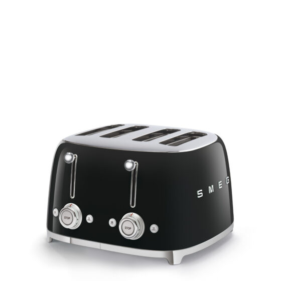 Grille-pain Quatre Tranches Noire Smeg TSF03BLEU